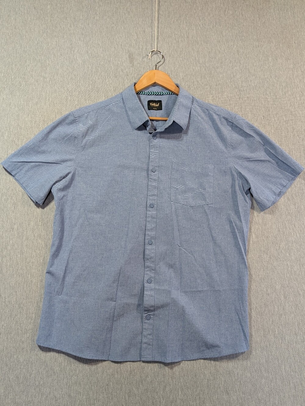 FarWest Button Up Shirt Men's XLT Blue Short Sleeve